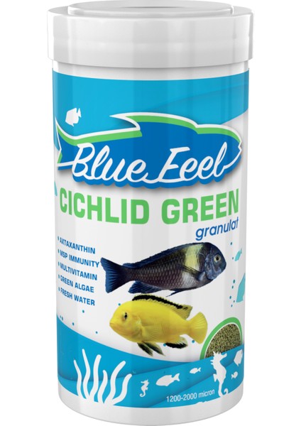 Cichlid Red 1000ML + Bluefeel Green 250ML + Lotus Spirulina Garlic 100ML Kutu
