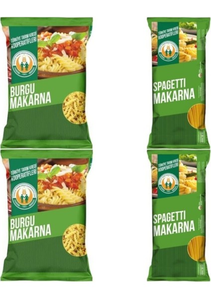 Tarım Kredi Burgu ve Spagetti Makarna 500 gr x 4 Paket