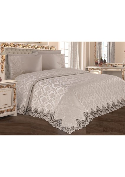 Çeyizdiyarı Didem 6 Parça Şönil Pike Takımı Krem