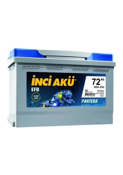 Akü 12V 72AH 680A Cca Efb Pantera Start-Stop Akü (Üretim Yılı: 2022)