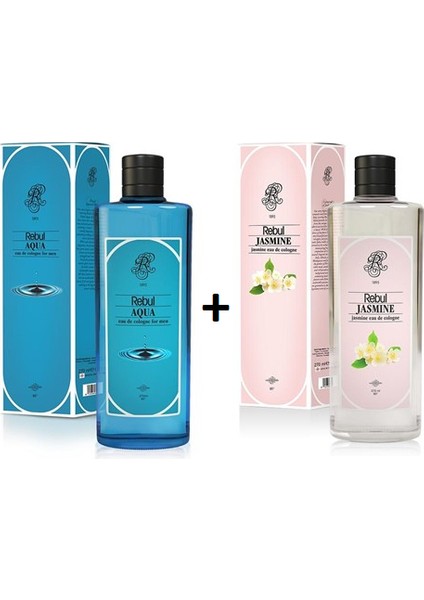 Kolonya Aqua 270 ml Cam Şişe & Rebul Kolonya Jasmıne 270 ml Cam Şişe