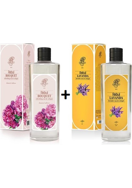 Kolonya Bouquet 270 ml Cam Şişe & Rebul Kolonya Lavanda 270 ml Cam Şişe