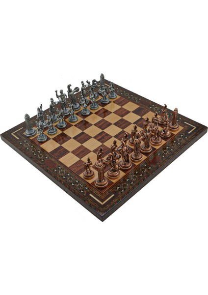 Gifthome Metal Satranç Takımı/seti; Orta, Yunan, Antik Taş ve Gül Düz Masif Satranç Tahtası fiyatları