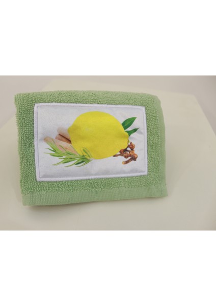 Ender Home 30X40 cm Mavi Yeşil Somon Havlu Seti Limon Nakışlı Peçete Mutfak Havlusu Kurulama Bezi El Havlusu