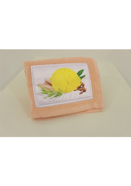 Ender Home 30X40 cm Mavi Yeşil Somon Havlu Seti Limon Nakışlı Peçete Mutfak Havlusu Kurulama Bezi El Havlusu