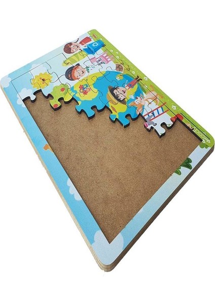Woodylife Dünya Çocukları 30 Ahşap Puzzle Yapboz Eğitici Çocuk Oyuncak