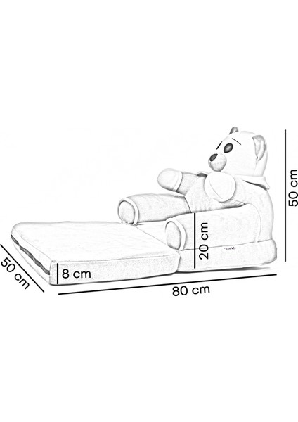 Anti Bakteriyel Portatif Katlanabilir Sünger Çocuk Koltuğu - Panda, Ayicik Koltuk Gri Sari-white fırsatları