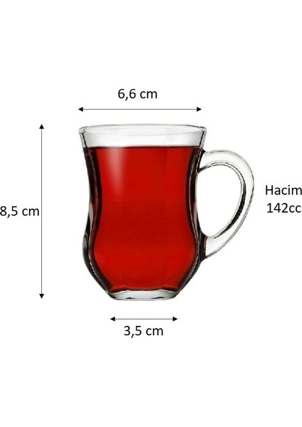 55373 Dem Kulplu Çay Bardağı 142 cc 6 Adet fiyatları