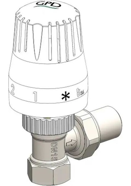 1/2" RDY23 Termostatik Radyatör Vanası