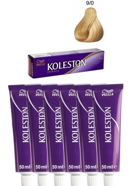 Koleston Kalıcı Krem Saç Boyası 9/0 Sarı X6