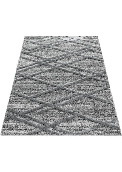 Modern Dekoratif yumuşak Bukleli kabartmalı Geometrik 3D Gri Oturma odası Salon Halısı