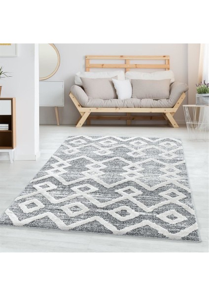 Modern Dekoratif yumuşak Bukleli kabartmalı 3D Gri Oturma odası Salon Halısı