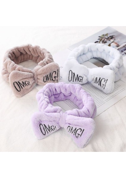 Fiyonklu Omg Saç Bandı Mercan Peluş Saç Bandı Fuşya modelleri