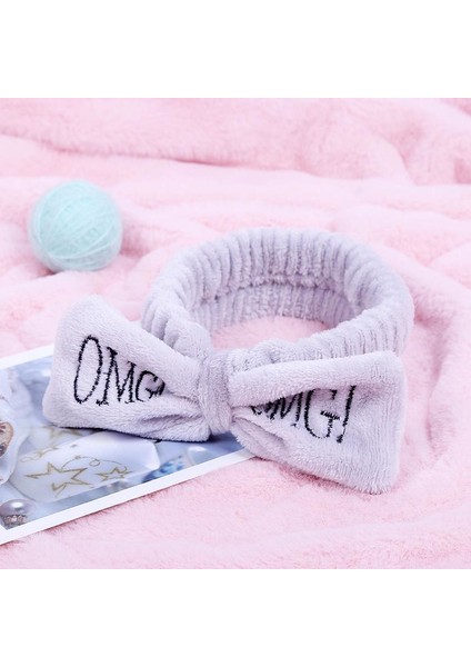 Fiyonklu Omg Saç Bandı Mercan Peluş Saç Bandı Lila