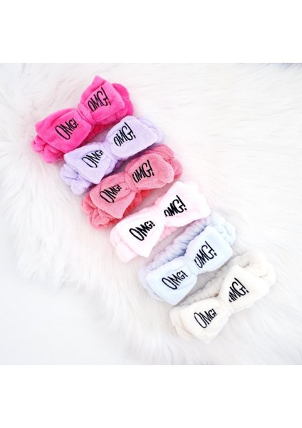 Fiyonklu Omg Saç Bandı Mercan Peluş Saç Bandı Lila modelleri