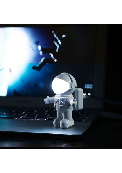 Astronot Lamba LED USB Gece Lambası Klavye Işığı Kitap Okuma Işığı