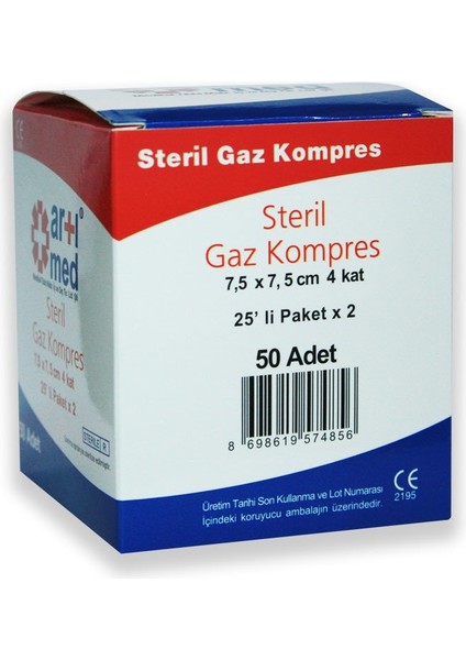 Steril Gaz Kompres 7,5x7,5cm  25LI 2 Paket