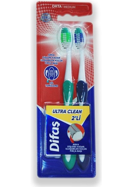 Ultra Clean 2'li Diş Fırçası Orta