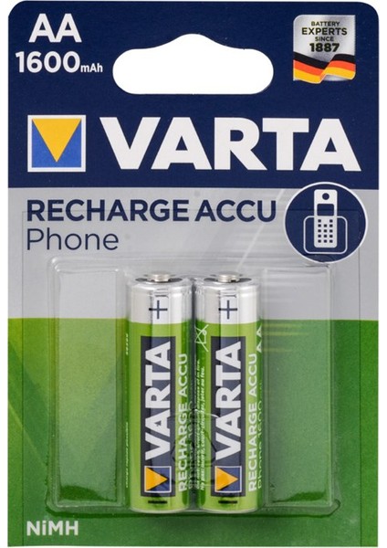 AA 1600 mAh Recharge Accu Phone Şarjlı Kalem Pil Tekli
