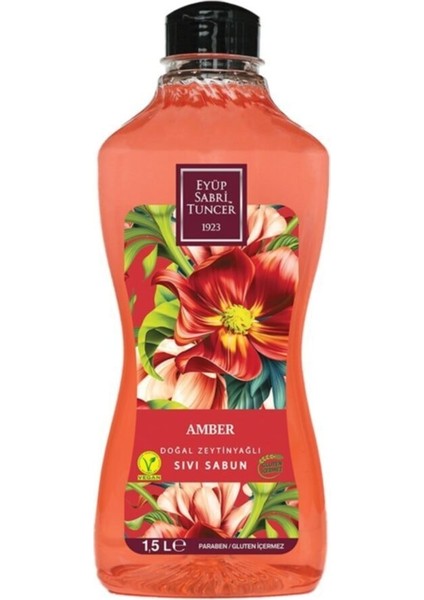 Doğal Zeytinyağlı Sıvı Sabun Amber 1,5 lt Pet Şişe