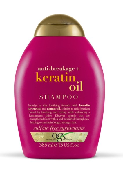 Kırılma Karşıtı Keratin Oil Şampuan 385 ml