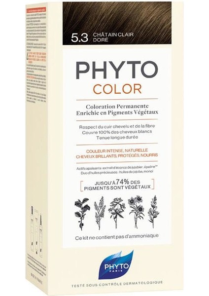 Phytocolor Bitkisel Saç Boyası - 5.3 - Açık Kestane Dore