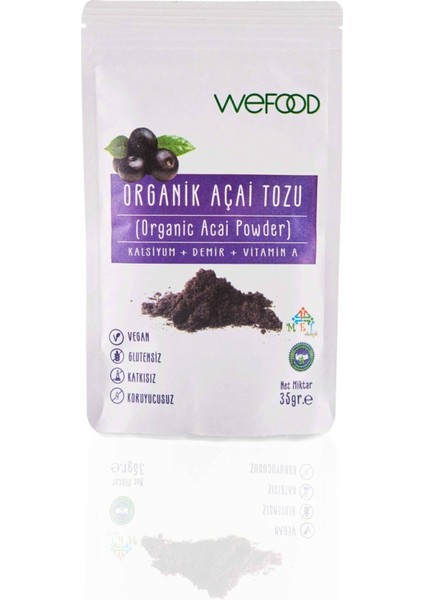 Organik Glütensiz Vegan Katkısız Acai Tozu 35 gr