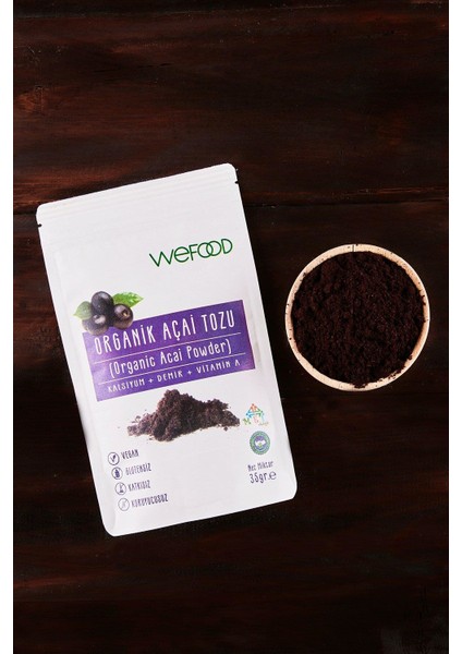 Organik Glütensiz Vegan Katkısız Acai Tozu 35 gr