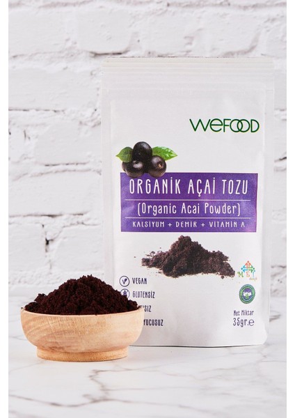 Organik Glütensiz Vegan Katkısız Acai Tozu 35 gr