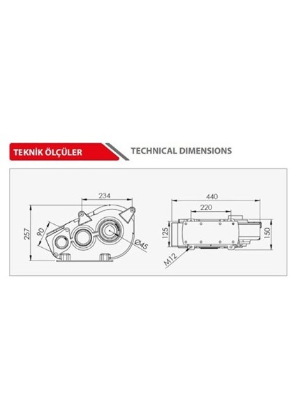 Katı Gübre Dağıtma Römork Şanzımanı -CD700