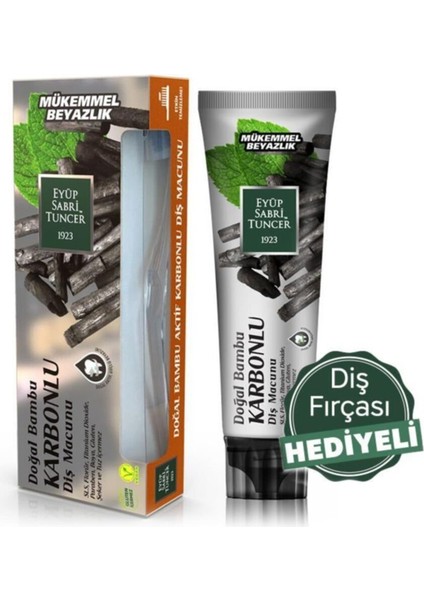Doğal Aktif Bambu Karbonlu Diş Macunu 75 ml + Diş Fırçası