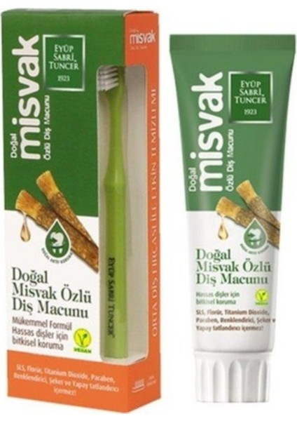 Doğal Misvak Özlü 75 ml Diş Macunu x 3