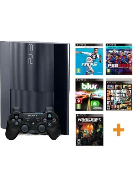 Playstation 3 Super Slim 500 GB + 1 Orijinal Kol + 40 Oyun