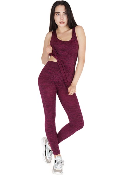 Kadın Fuşya Melanj Seamless Dikişsiz Toparlayıcı Sporcu Atlet Alt Üst Fıtness Takımı fiyatları