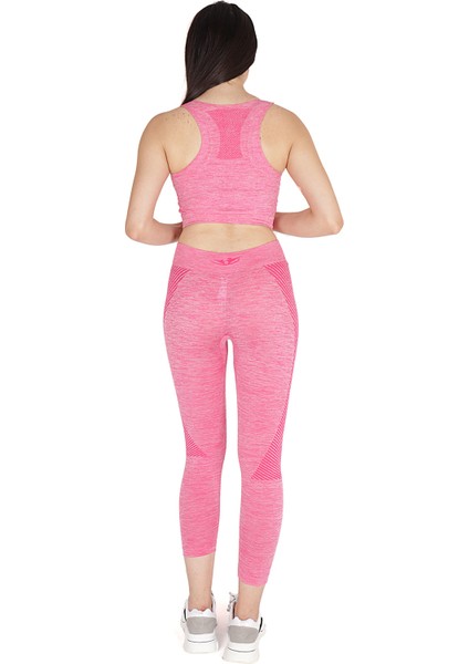 Kadın Pembe Seamless Dikişsiz Toparlayıcı Kalın Askılı Bra Alt Üst Fıtness Takımı fiyatları