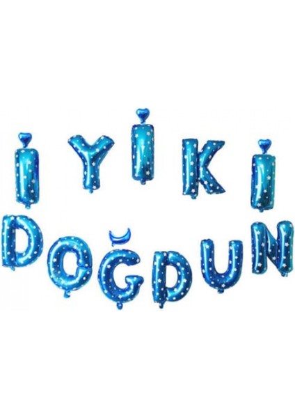Iyi Ki Doğdun Folyo Balon Mavi Puantiyeli