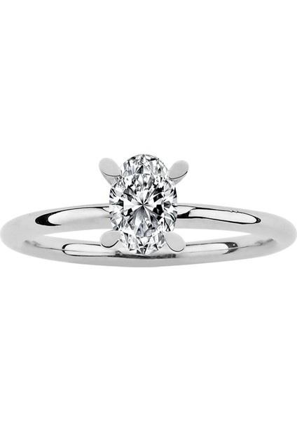 G Renk 0,50 Karat Oval Kesim Pırlanta Tektaş Yüzük 0441R0006