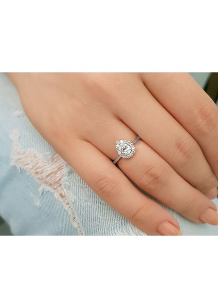 G Renk 0,68 Karat Damla Kesim Pırlanta Tektaş Yüzük 0441R0009 fırsatları