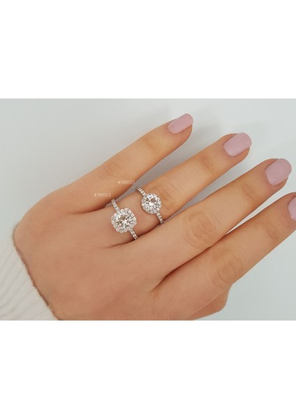 Toplam 1,20 Karat Pırlanta ve Beyaz Topaz Tektaş Yüzük 0441R0022 indirimleri