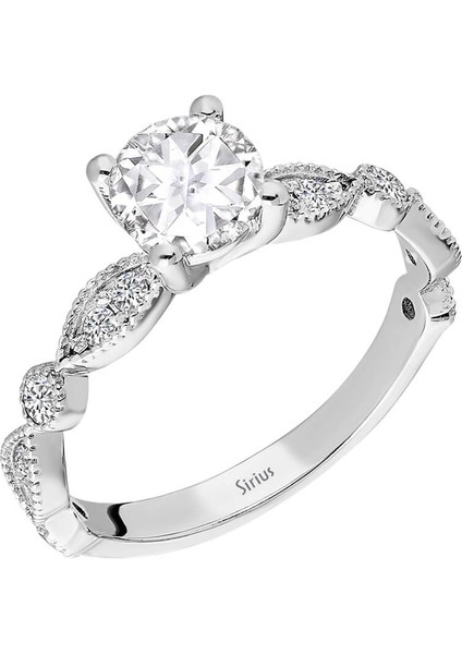 Toplam 1,20 Karat Pırlanta ve Beyaz Topaz Vintage Tektaş Yüzük 0441R0019 fiyatları