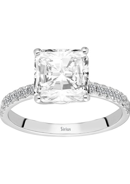 Pırlanta ve Radyan Kesim Beyaz Topaz Tektaş Yüzük 0441R0020 fiyatları