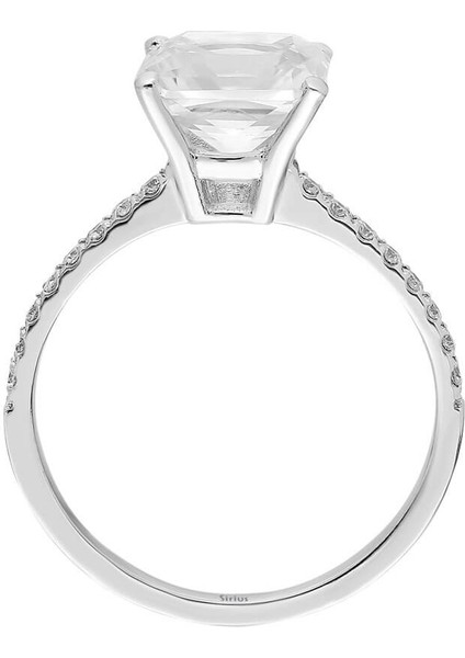 Pırlanta ve Radyan Kesim Beyaz Topaz Tektaş Yüzük 0441R0020 modelleri