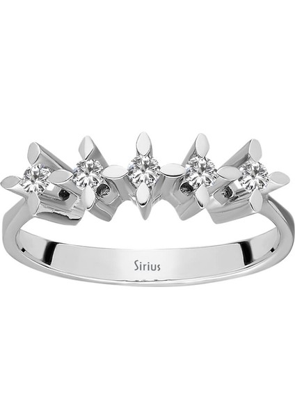 F Renk 0,18 Karat Pırlanta 5 Taş Yüzük 0441R0025