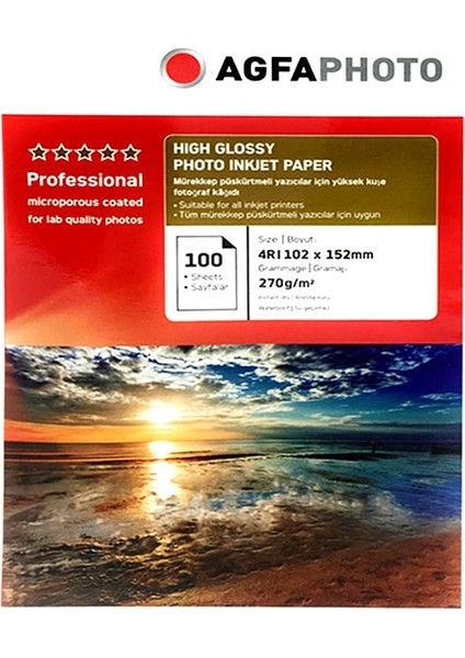 4r Parlak Inkjet Fotoğraf Kağıdı 270 Gram 10 x 15 cm