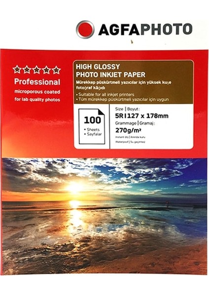 Parlak 5r Inkjet Fotoğraf Kağıdı 13 x 18 cm 270 Gram