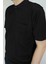 Erkek Petek Yaka Cepli Düz Baba T-Shirt 2