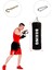 Spor Byfit 80 cm x 30 cm Hazır Dolu Boks Kum Torbası + Tavan Askı Kancası 1