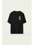 Erkek Samuray Cat Baskılı Siyah Oversize Tshirt 1