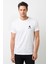 Koç Burcu Baskılı Beyaz Erkek Örme Tshirt 1