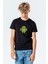 Android Logo Baskılı Unisex Çocuk Siyah Tshirt 1